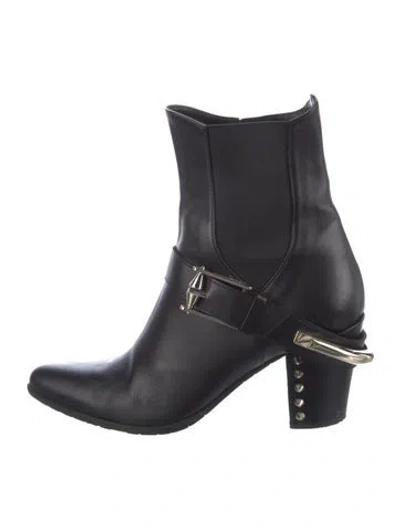 Pre-owned Baldinini Leather Studded Accents Chelsea Boots In Multi