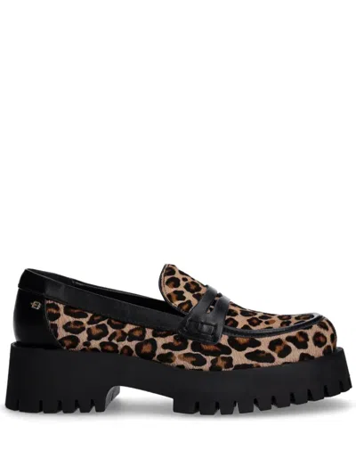 Baldinini Leopard-print Loafers In Neutrals