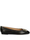 Baldinini Logo-plaque Ballerina Shoes In Black