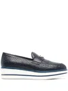 Baldinini Logo-plaque Leather Loafers In Brown