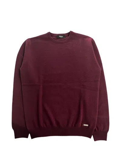 Baldinini Logo-plaque Crew-neck Sweater In Burgundy
