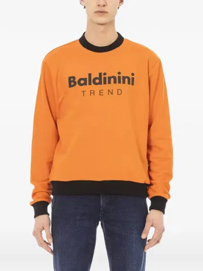 Baldinini Logo-print Crew-neck Sweatshirt In Orange