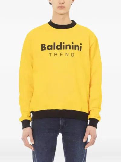 Baldinini Logo-print Crew-neck Sweatshirt In Yellow