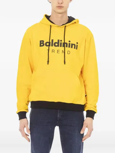 Baldinini Logo-print Drawstring Hoodie In Yellow