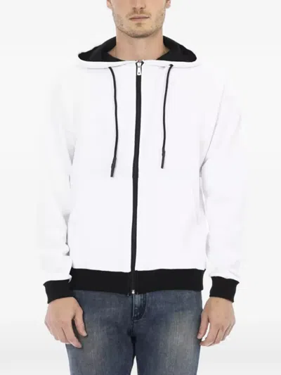 Baldinini Logo-print Zip-up Sweatshirt In White
