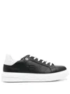 Baldinini Two-tone Low-top Sneakers In Black