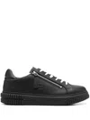 Baldinini Logo-embossed Low-top Leather Sneakers In Black