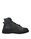 Baldinini Man Ankle Boots Black Size 6 Calfskin, Textile Fibers In Black