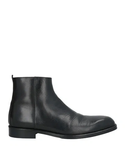 Baldinini Man Ankle Boots Black Size 7 Leather