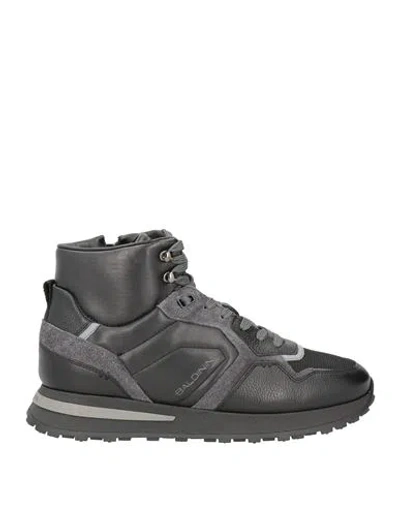 Baldinini Man Sneakers Black Size 7 Leather, Textile Fibers