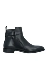 Baldinini Man Ankle Boots Black Size 9 Calfskin In Black