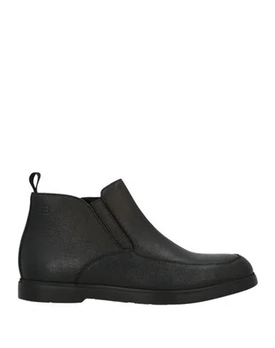 Baldinini Man Ankle Boots Black Size 9 Leather