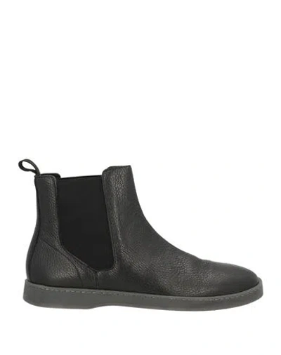 Baldinini Man Ankle Boots Black Size 9 Leather