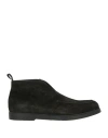 Baldinini Man Ankle Boots Black Size 9 Leather In Multi