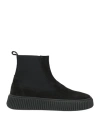 Baldinini Man Ankle Boots Black Size 9 Leather, Elastic Fibres