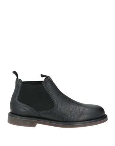Baldinini Man Ankle Boots Black Size 9.5 Leather