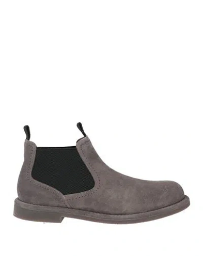 Baldinini Man Ankle Boots Grey Size 10 Leather In Multi