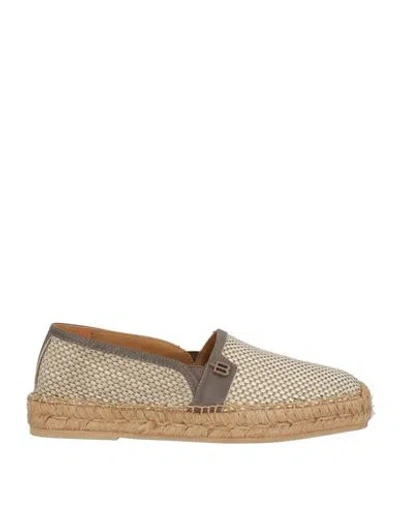 Baldinini Man Espadrilles Beige Size 9 Leather, Natural Raffia