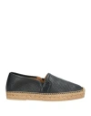 Baldinini Man Espadrilles Black Size 9 Leather