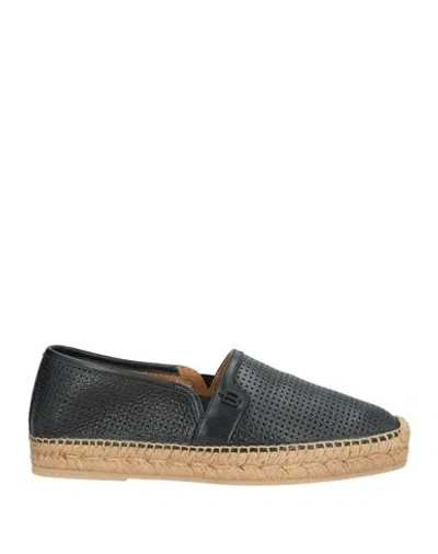 Baldinini Man Espadrilles Black Size 9 Leather