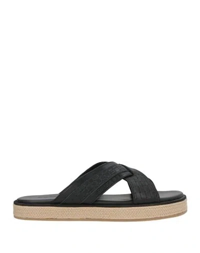 Baldinini Man Espadrilles Black Size 9.5 Leather