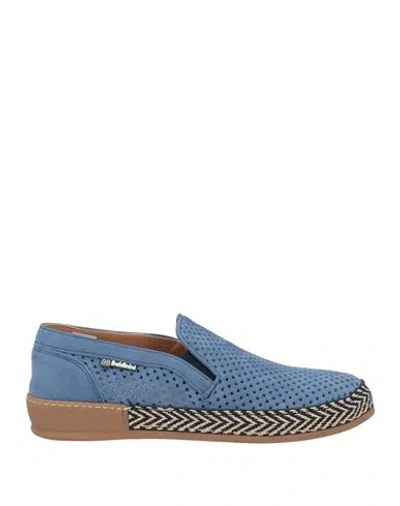 Baldinini Man Espadrilles Blue Size 8 Leather