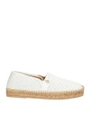 Baldinini Man Espadrilles Ivory Size 8.5 Leather In White