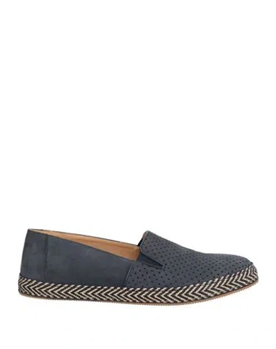 Baldinini Man Espadrilles Navy Size 8 Leather In Blue