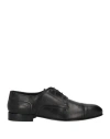 Baldinini Man Lace-up Shoes Black Size 7 Calfskin In Black