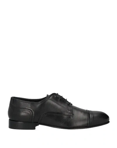 Baldinini Man Lace-up Shoes Black Size 7 Calfskin