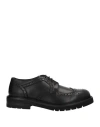 Baldinini Man Lace-up Shoes Black Size 12 Calfskin In Black