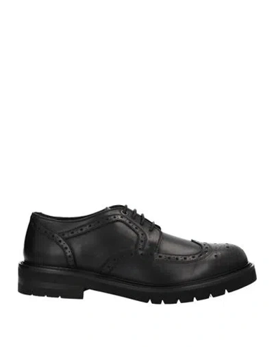 Baldinini Man Lace-up Shoes Black Size 12 Calfskin