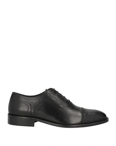Baldinini Man Lace-up Shoes Black Size 9 Calfskin
