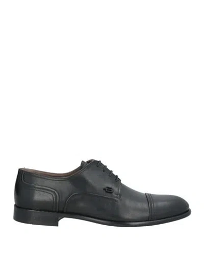 Baldinini Man Lace-up Shoes Black Size 7.5 Leather