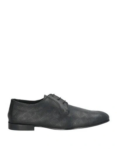 Baldinini Man Lace-up Shoes Black Size 7 Leather
