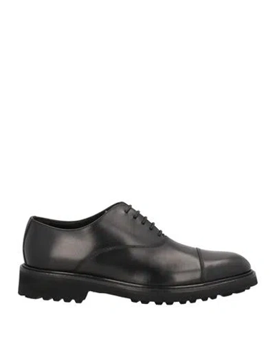 Baldinini Man Lace-up Shoes Black Size 9 Calfskin