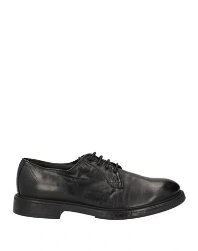 Baldinini Man Lace-up Shoes Black Size 9 Leather