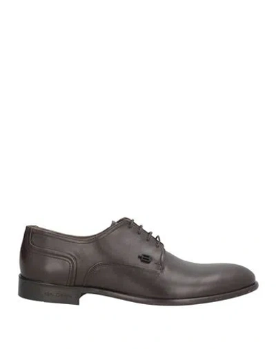 Baldinini Man Lace-up Shoes Chocolate Brown Size 7 Leather