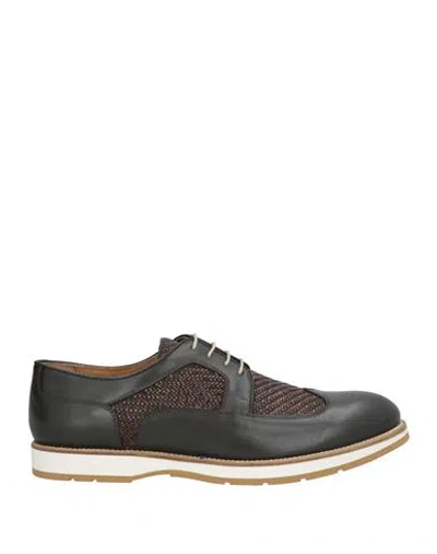 Baldinini Man Lace-up Shoes Dark Brown Size 7 Calfskin