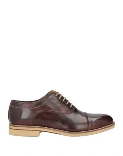 Baldinini Man Lace-up Shoes Dark Brown Size 13 Soft Leather