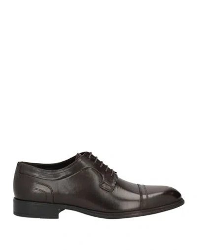 Baldinini Man Lace-up Shoes Dark Brown Size 9 Calfskin
