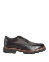 Baldinini Man Lace-up Shoes Dark Brown Size 9 Leather, Textile Fibers In Brown