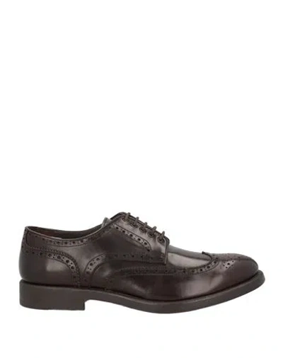 Baldinini Man Lace-up Shoes Dark Brown Size 9 Soft Leather
