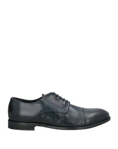 Baldinini Man Lace-up Shoes Midnight Blue Size 7 Calfskin