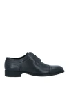 Baldinini Man Lace-up Shoes Midnight Blue Size 9 Calfskin