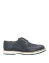 Baldinini Man Lace-up Shoes Navy Size 7 Calfskin