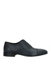 Baldinini Man Lace-up Shoes Navy Size 7 Leather In Navy