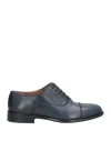 Baldinini Man Lace-up Shoes Midnight Blue Size 6 Leather In Navy