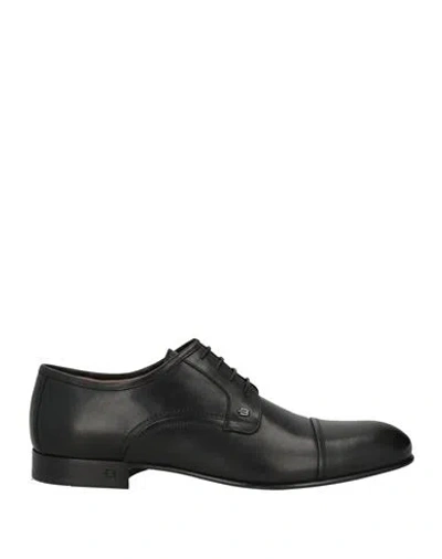 Baldinini Man Lace-up Shoes Black Size 9 Calfskin