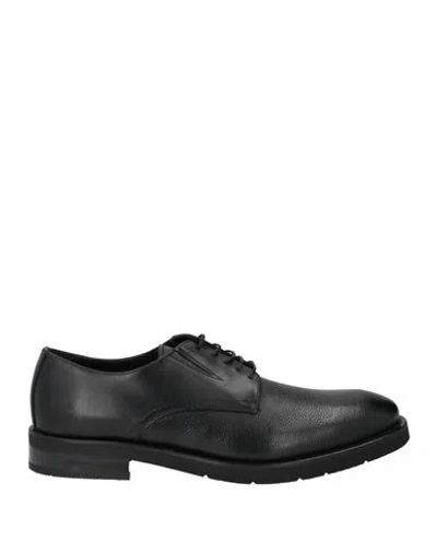Baldinini Man Lace-up Shoes Black Size 9.5 Leather